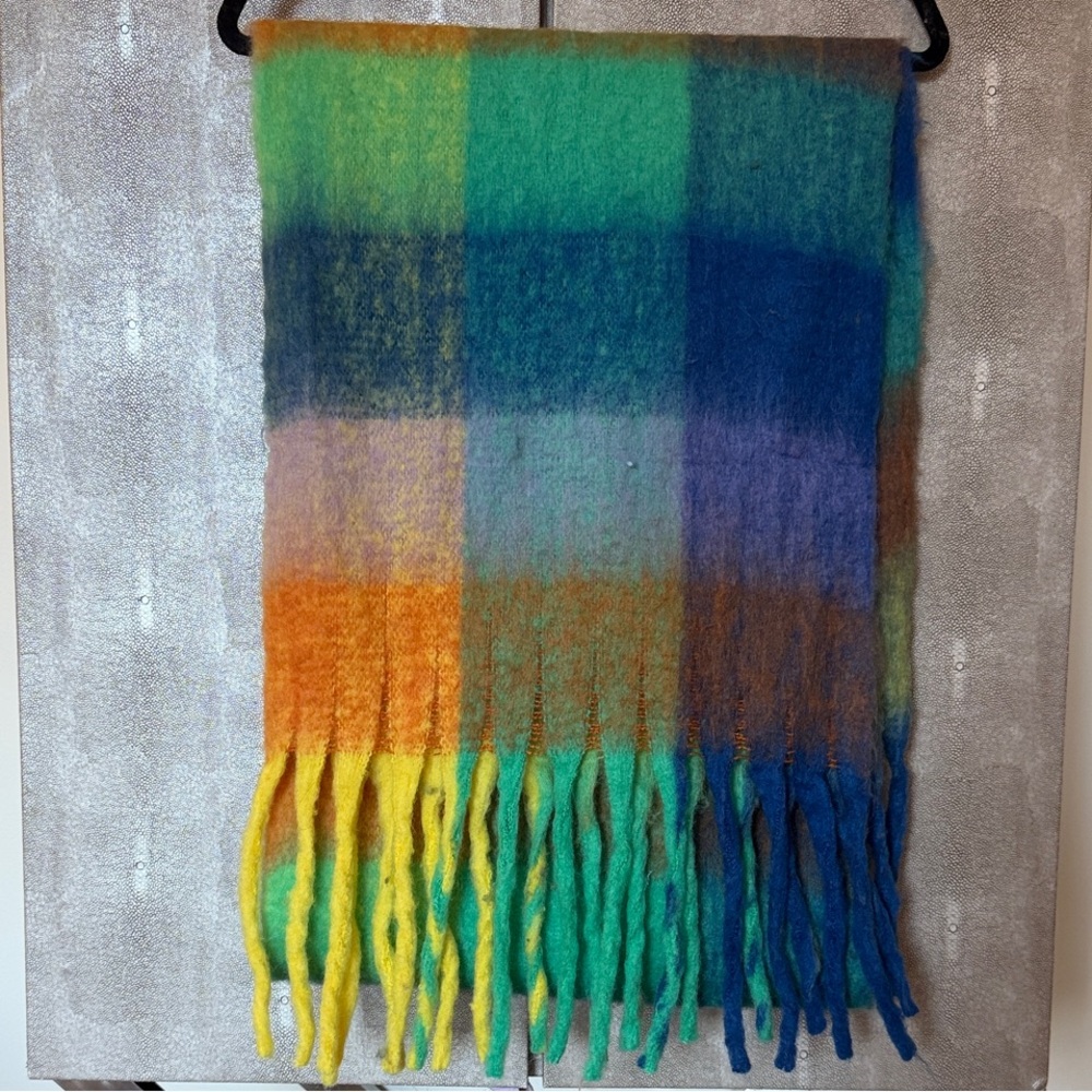 Multicolor Plaid Fringe